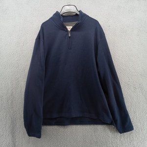 Wrangler Sweater Mens XL Navy Blue Fleece Pullover 1/4 Zip Warm Fuzzy Authentics